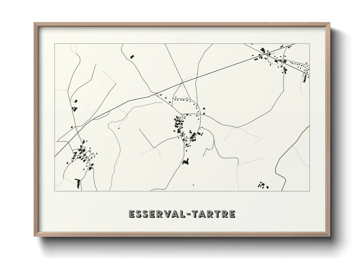 Une affiche de carte sur Esserval-Tartre