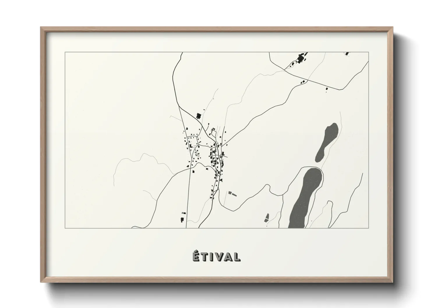 Une affiche de carte sur Étival