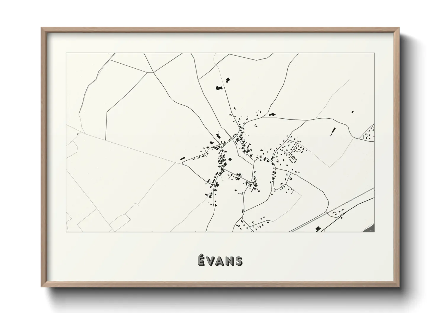Une affiche de carte sur Évans