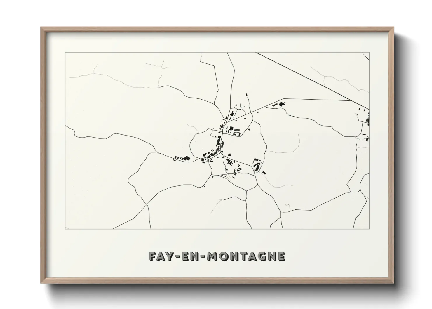 Une affiche de carte sur Fay-en-Montagne
