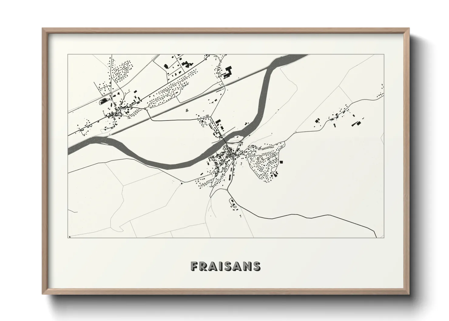 Une affiche de carte sur Fraisans