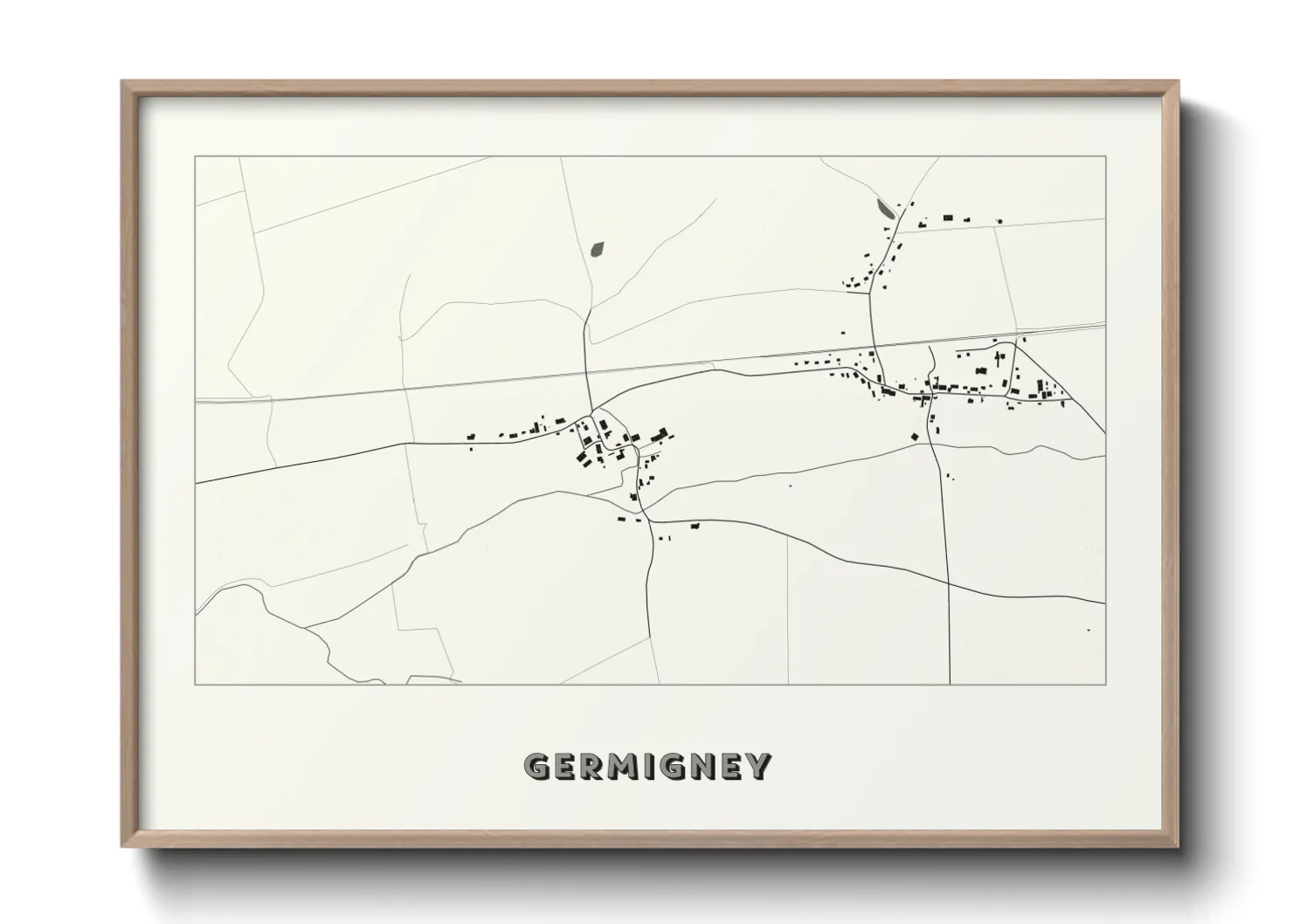 Une affiche de carte sur Germigney
