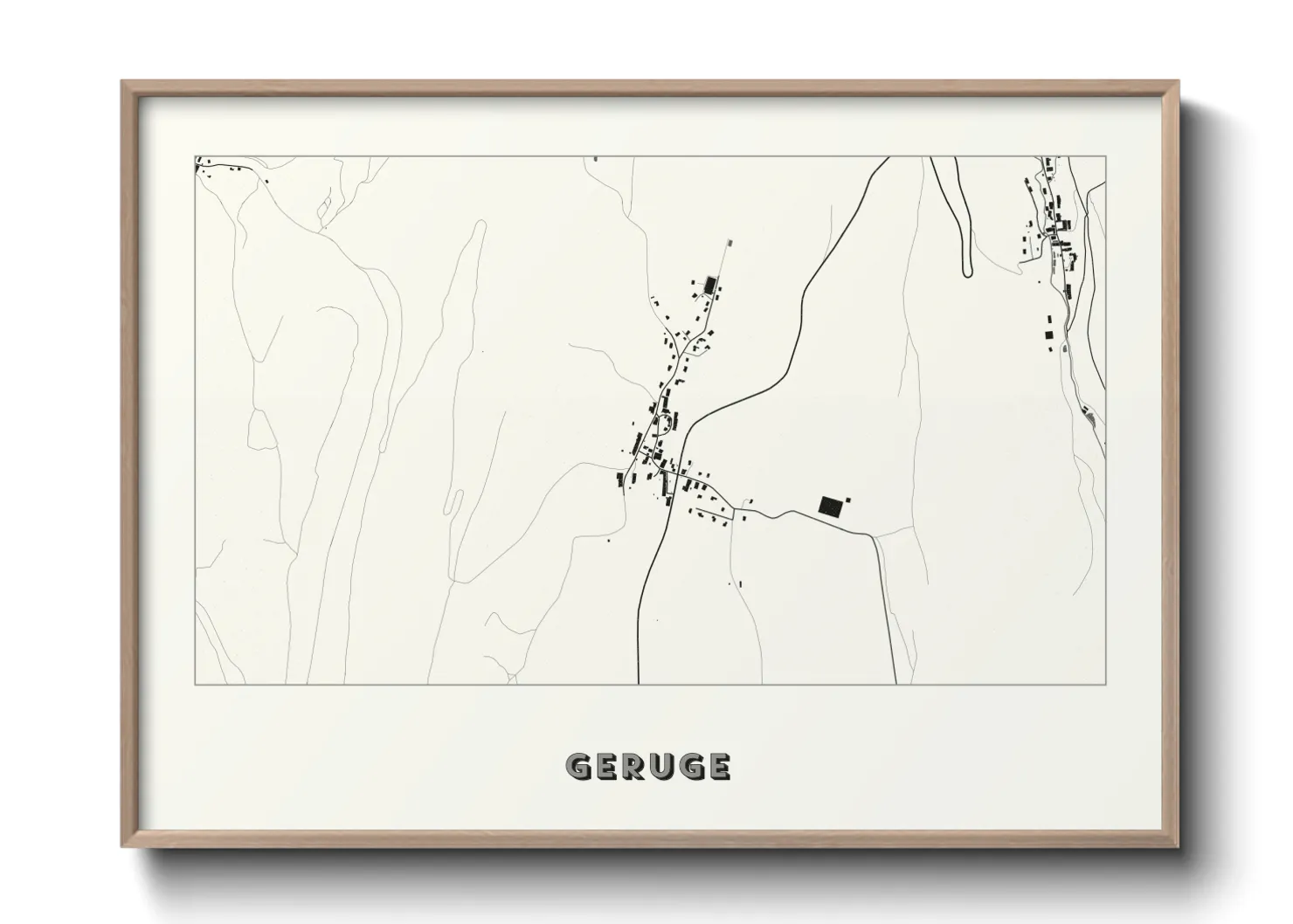 Une affiche de carte sur Geruge