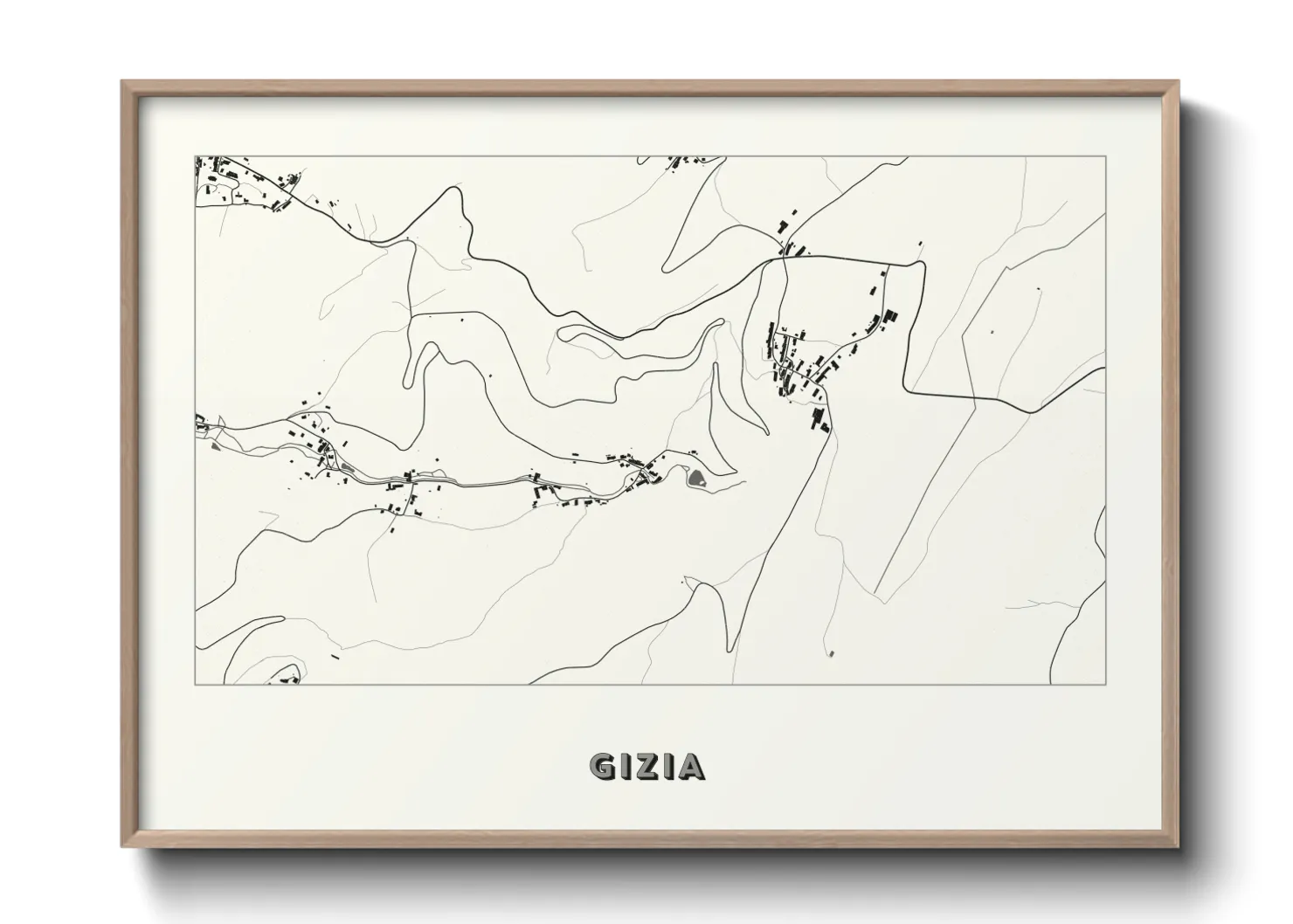 Une affiche de carte sur Gizia