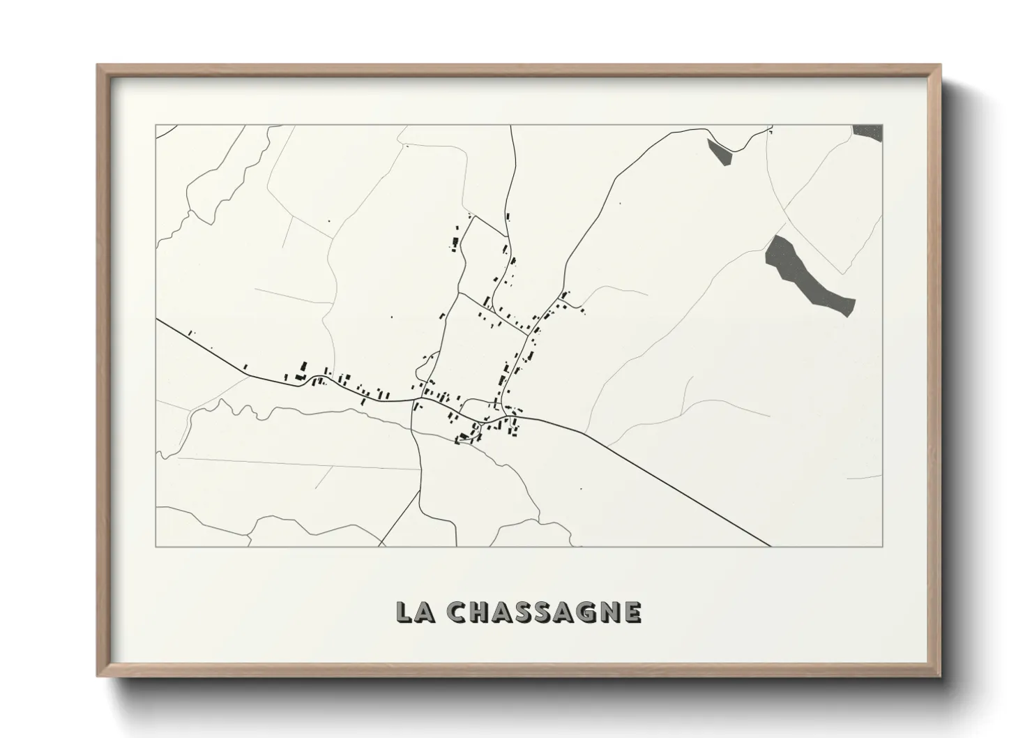 Une affiche de carte sur La Chassagne