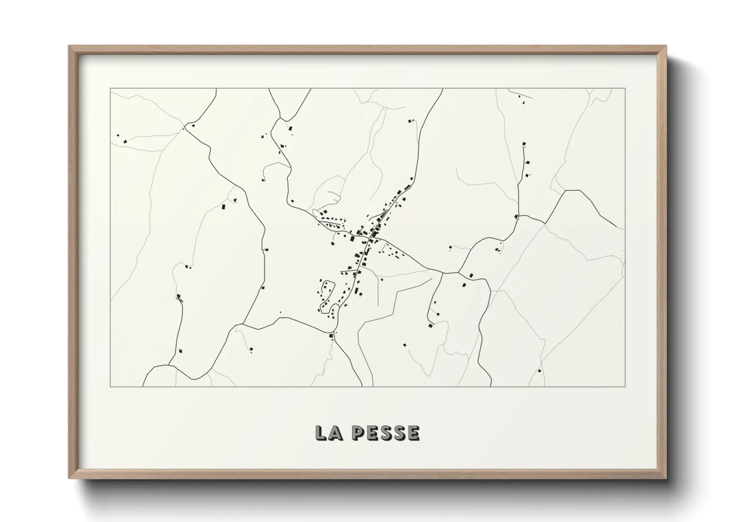 Une affiche de carte sur La Pesse