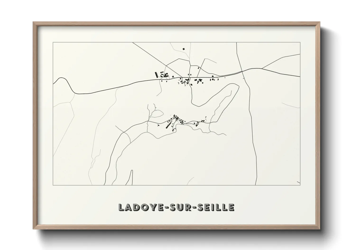 Une affiche de carte sur Ladoye-sur-Seille