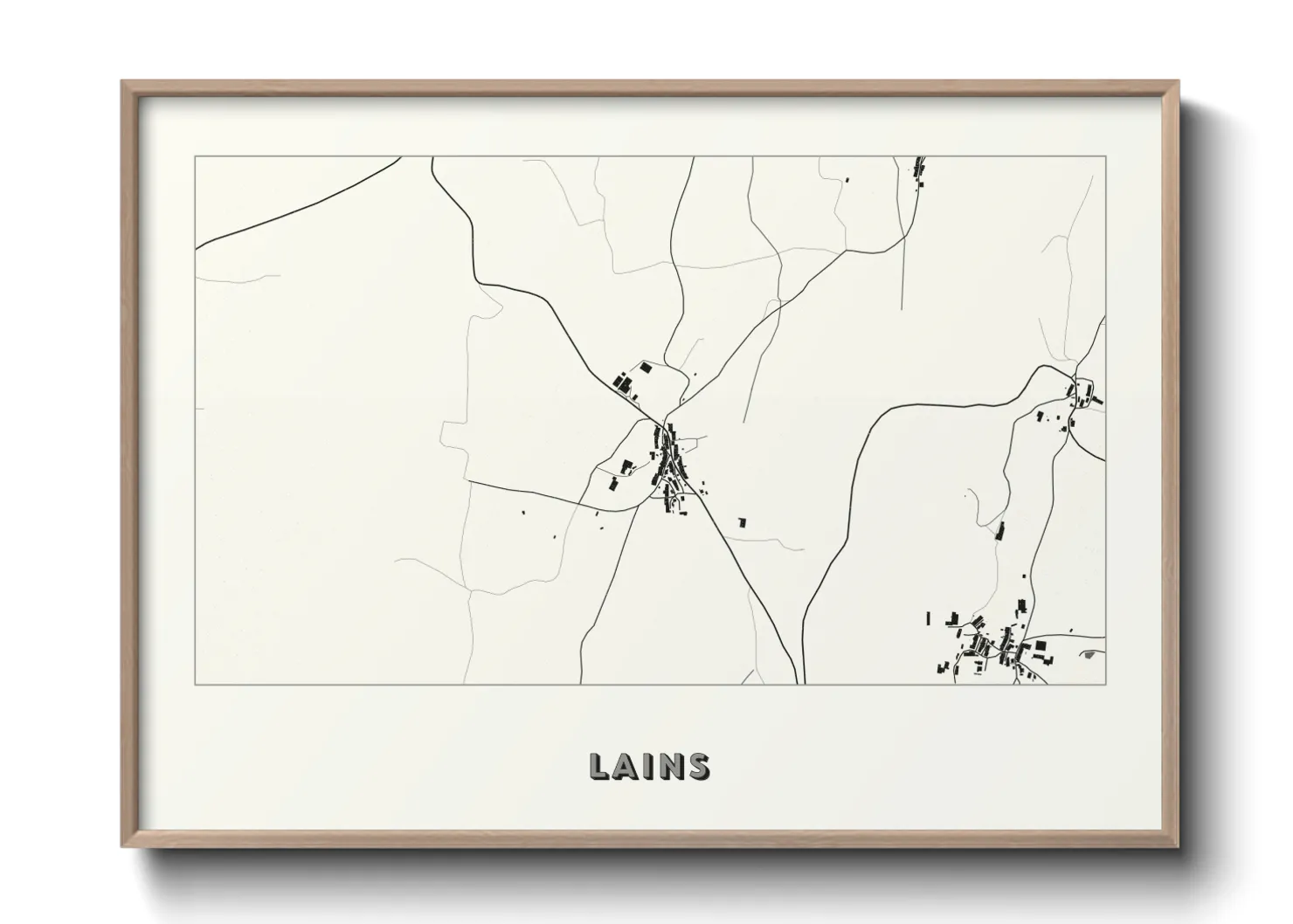 Une affiche de carte sur Lains