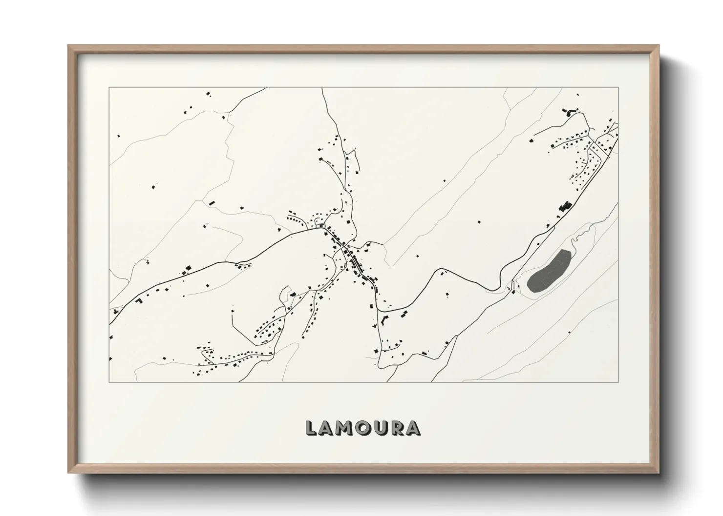 Une affiche de carte sur Lamoura