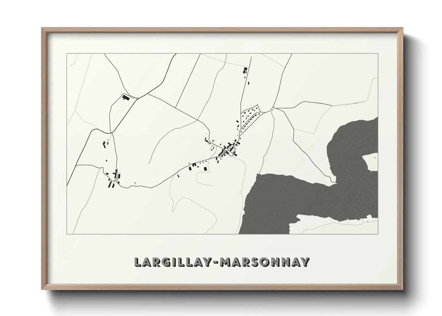 Une affiche de carte sur Largillay-Marsonnay
