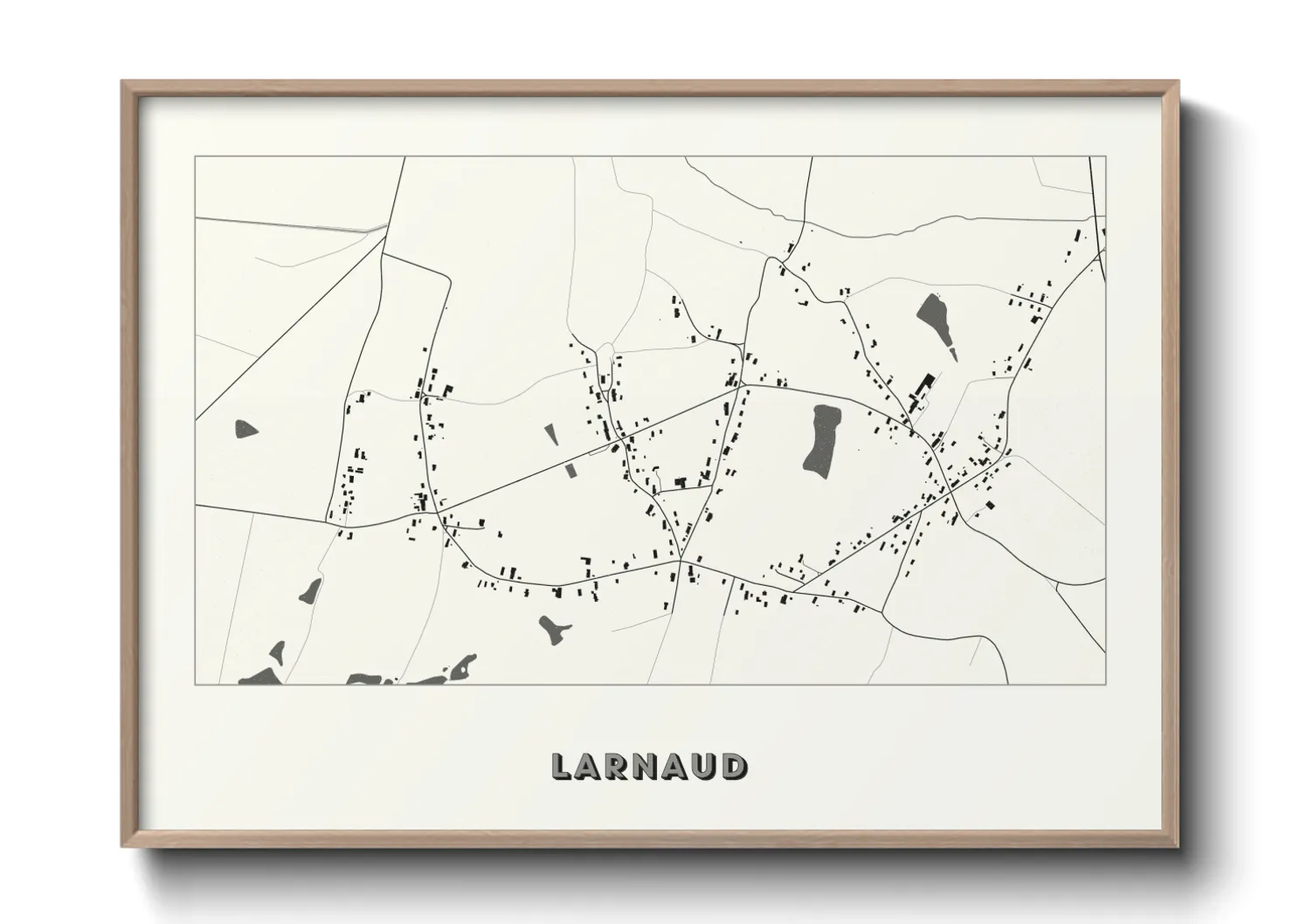 Une affiche de carte sur Larnaud