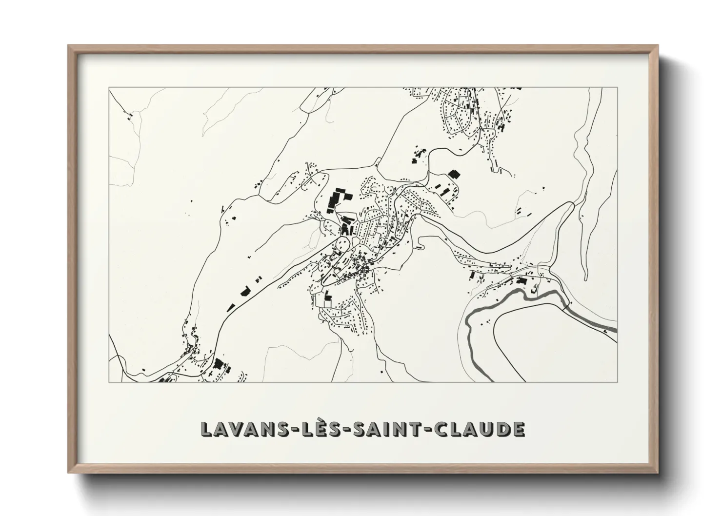 Une affiche de carte sur Lavans-lès-Saint-Claude