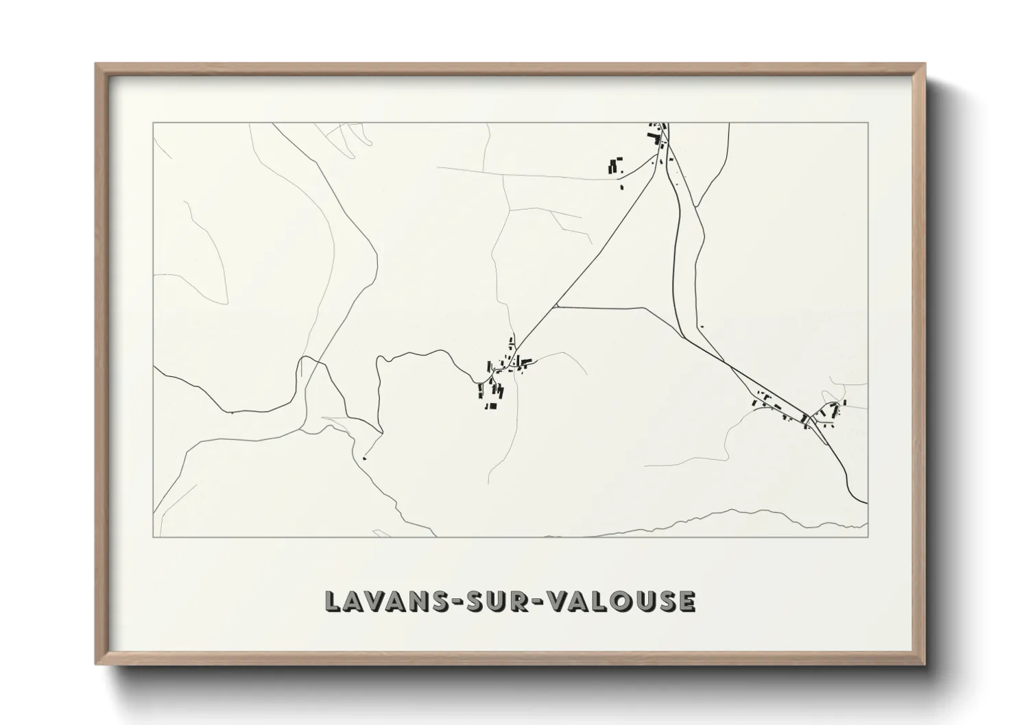 Une affiche de carte sur Lavans-sur-Valouse