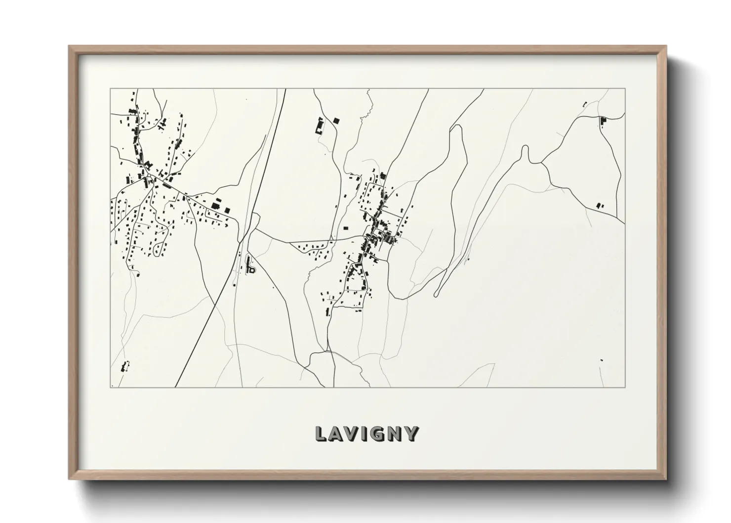 Une affiche de carte sur Lavigny