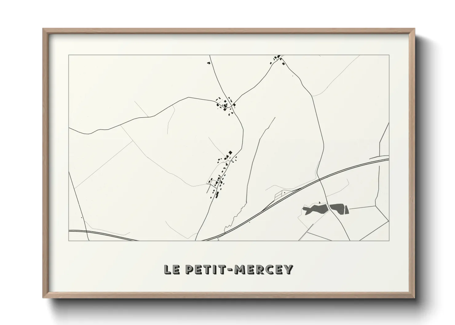 Une affiche de carte sur Le Petit-Mercey
