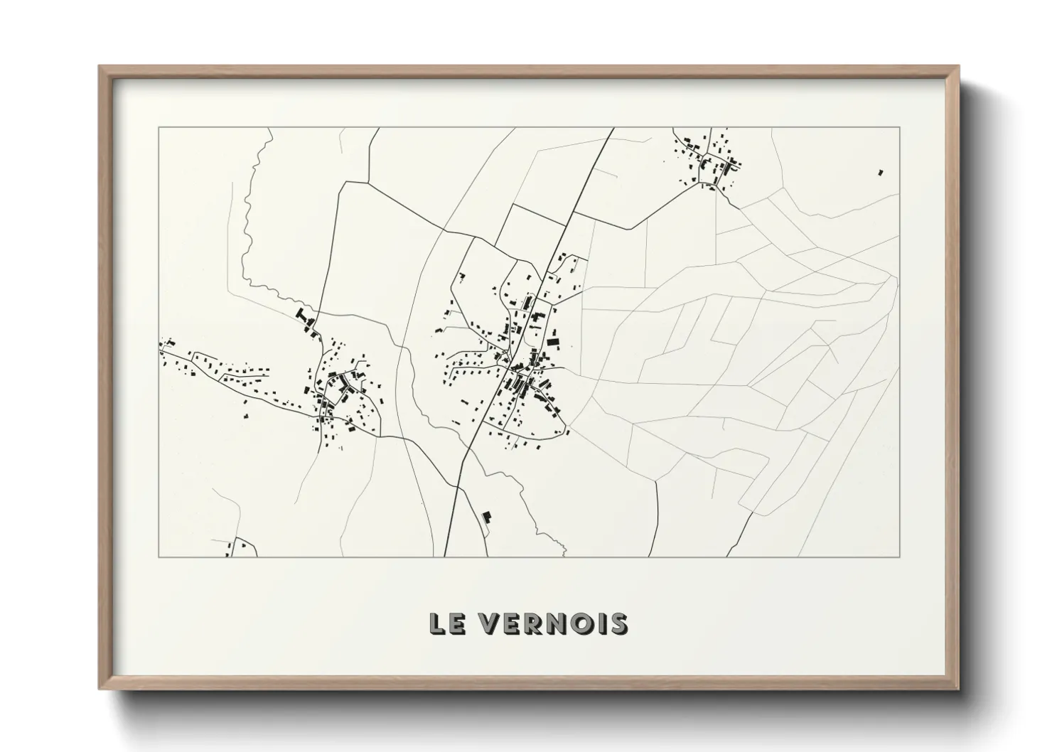 Une affiche de carte sur Le Vernois