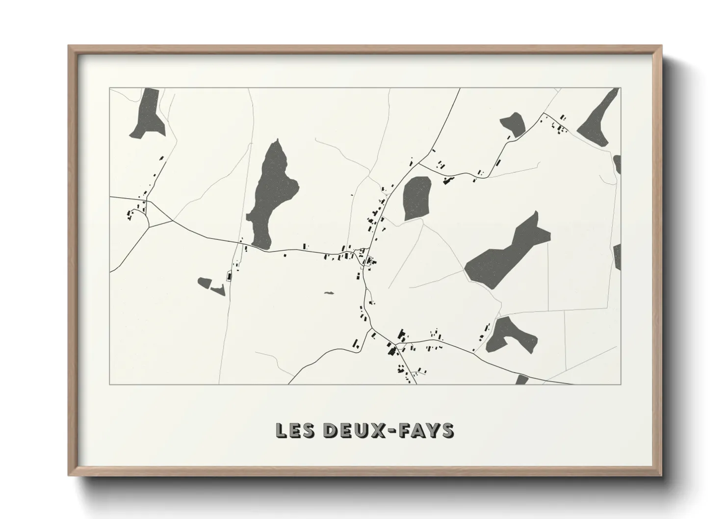 Une affiche de carte sur Les Deux-Fays