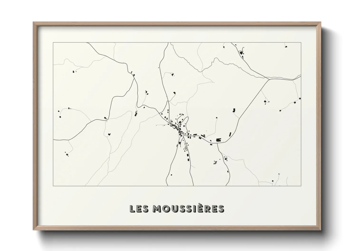 Une affiche de carte sur Les Moussières