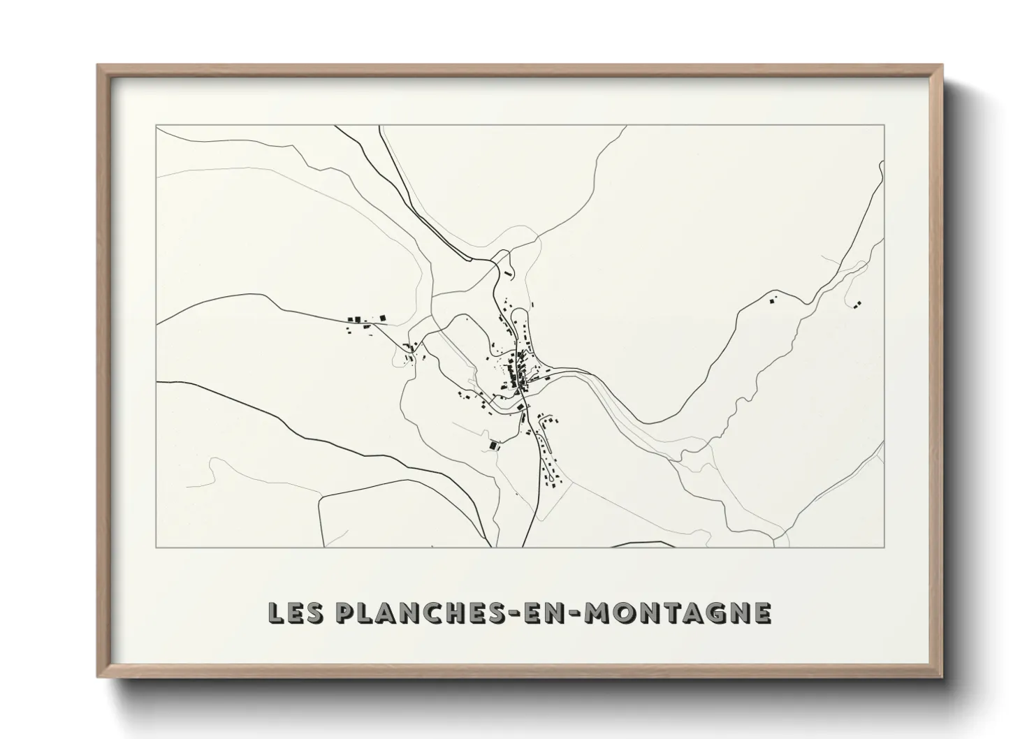 Une affiche de carte sur Les Planches-en-Montagne