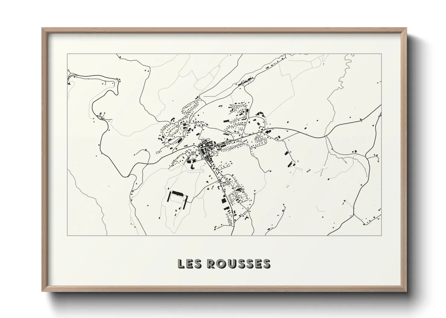 Une affiche de carte sur Les Rousses