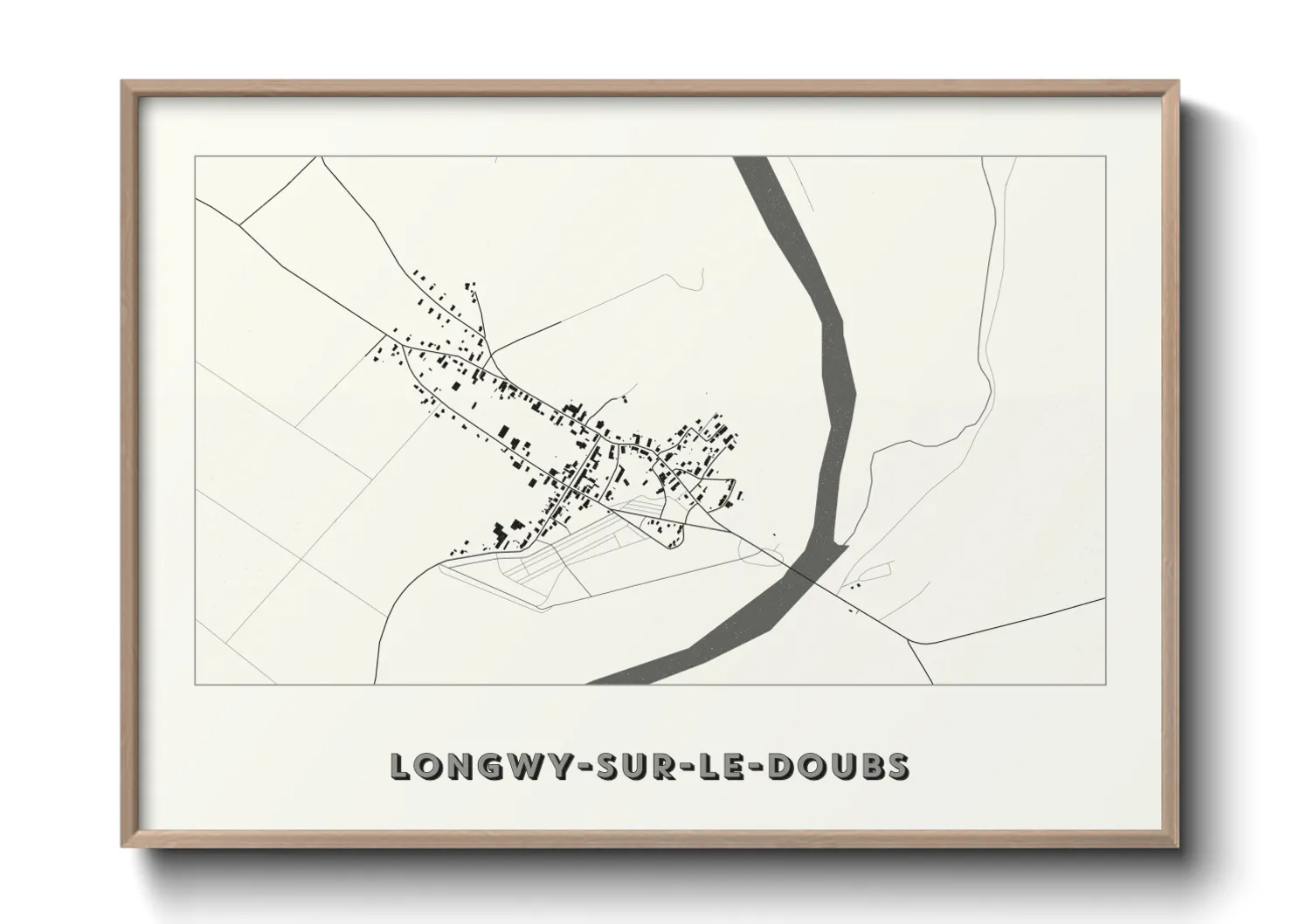 Une affiche de carte sur Longwy-sur-le-Doubs