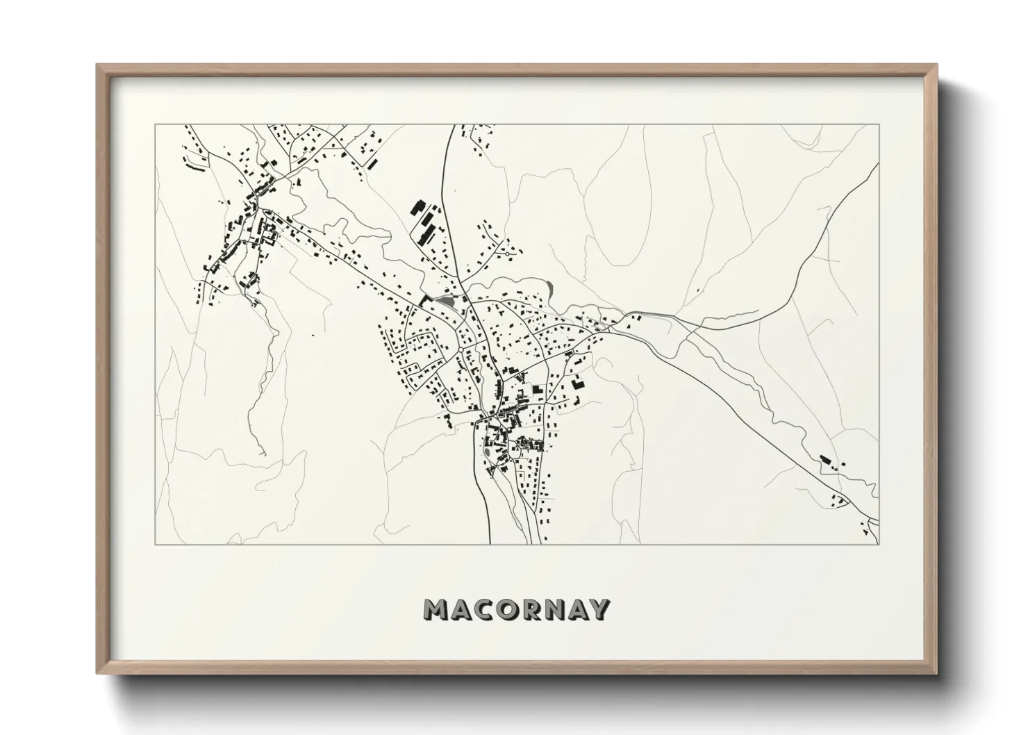 Une affiche de carte sur Macornay