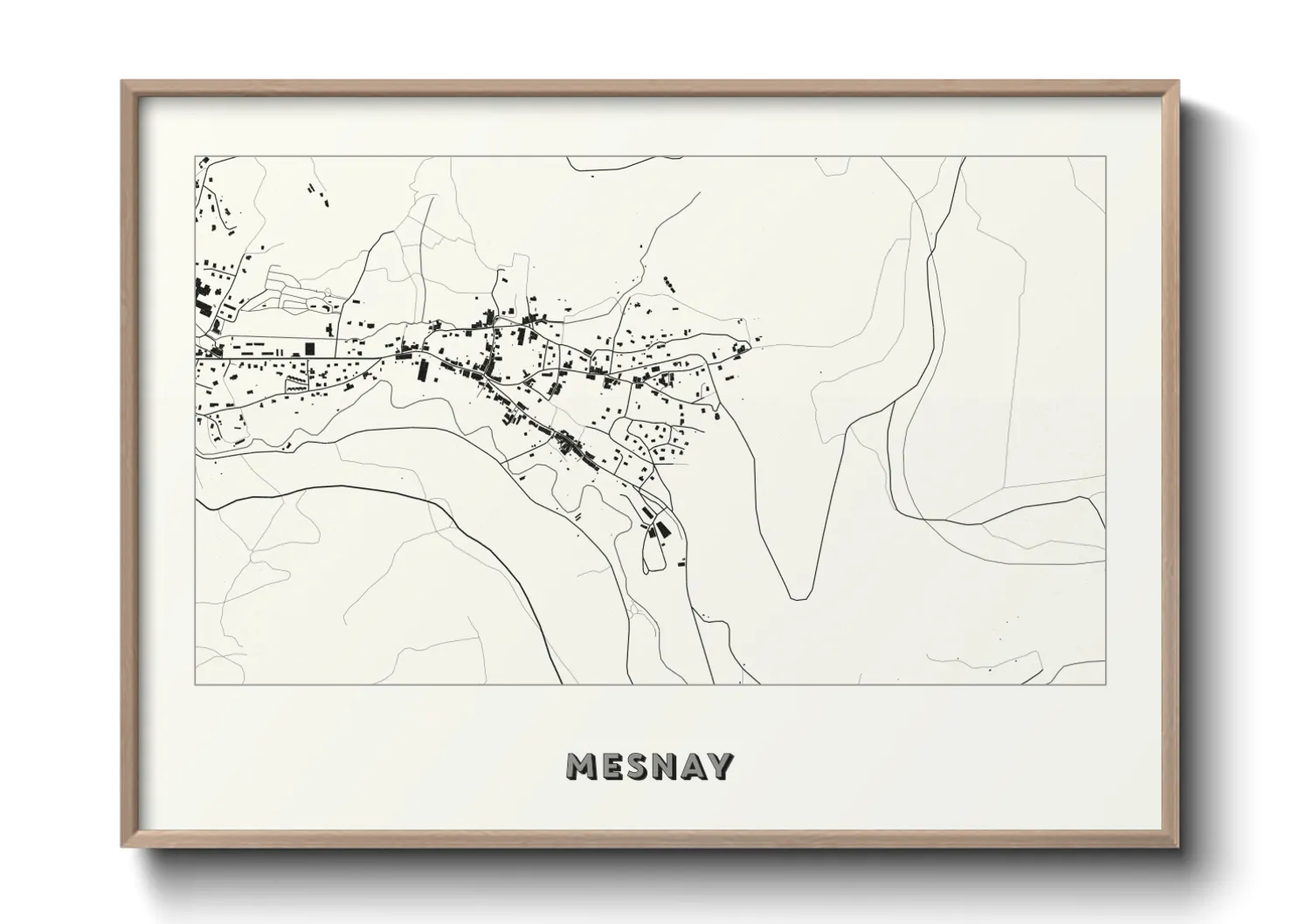 Une affiche de carte sur Mesnay