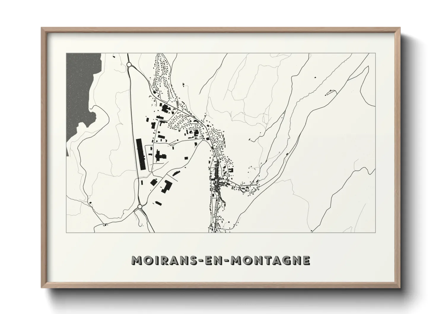 Une affiche de carte sur Moirans-en-Montagne