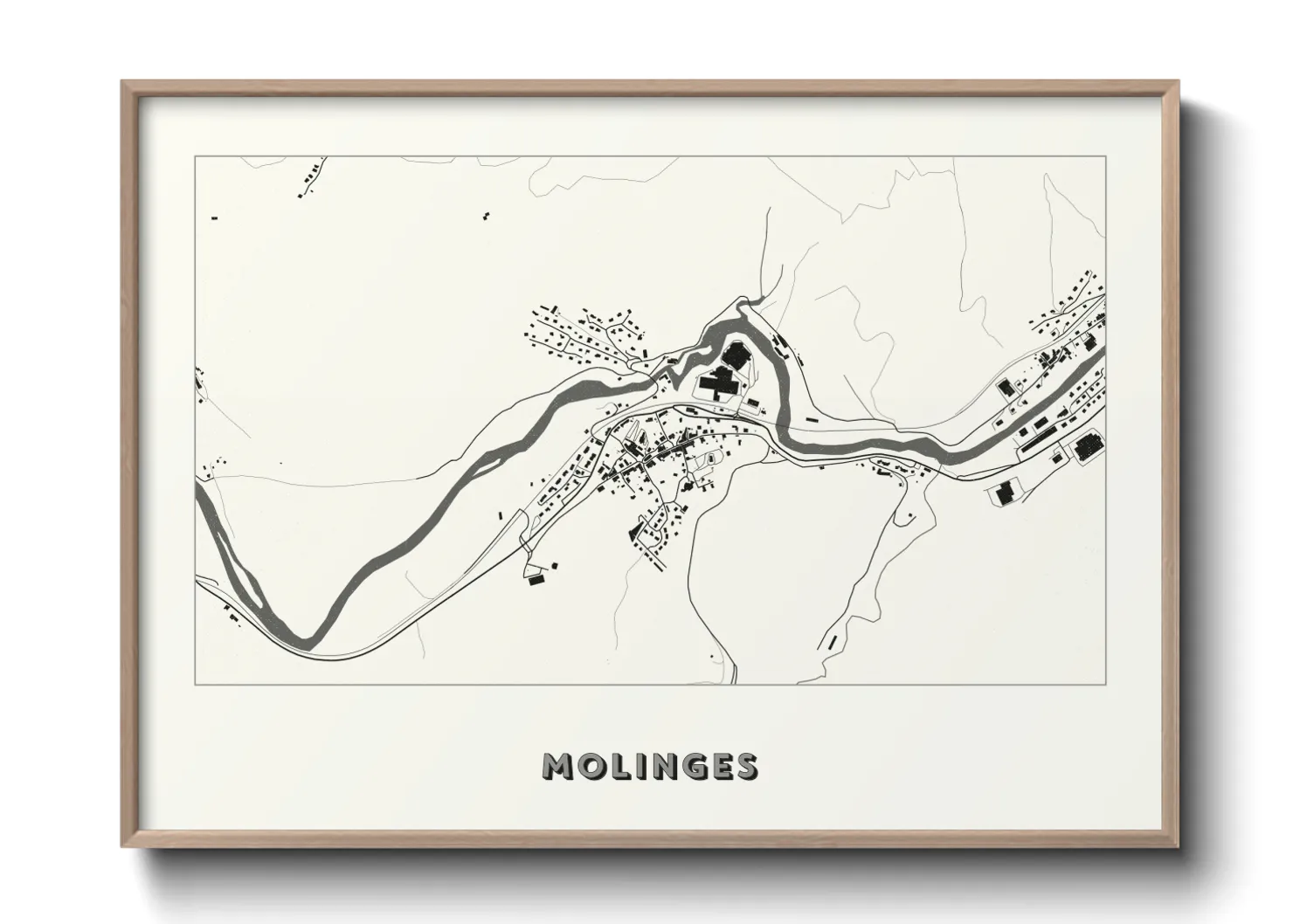 Une affiche de carte sur Molinges