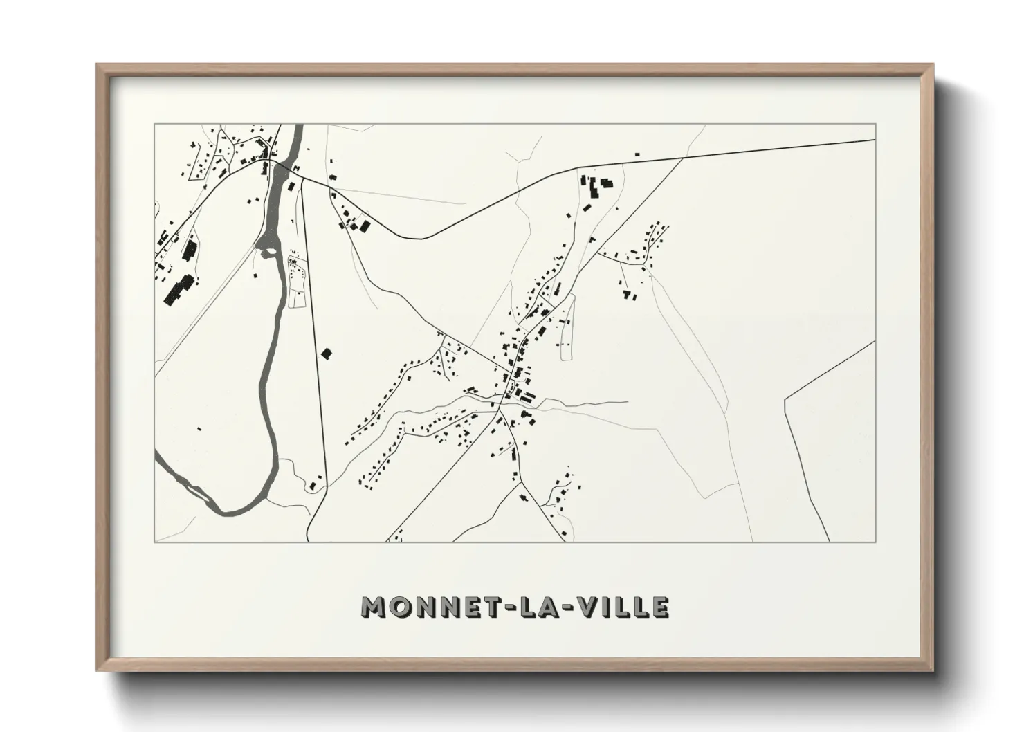 Une affiche de carte sur Monnet-la-Ville