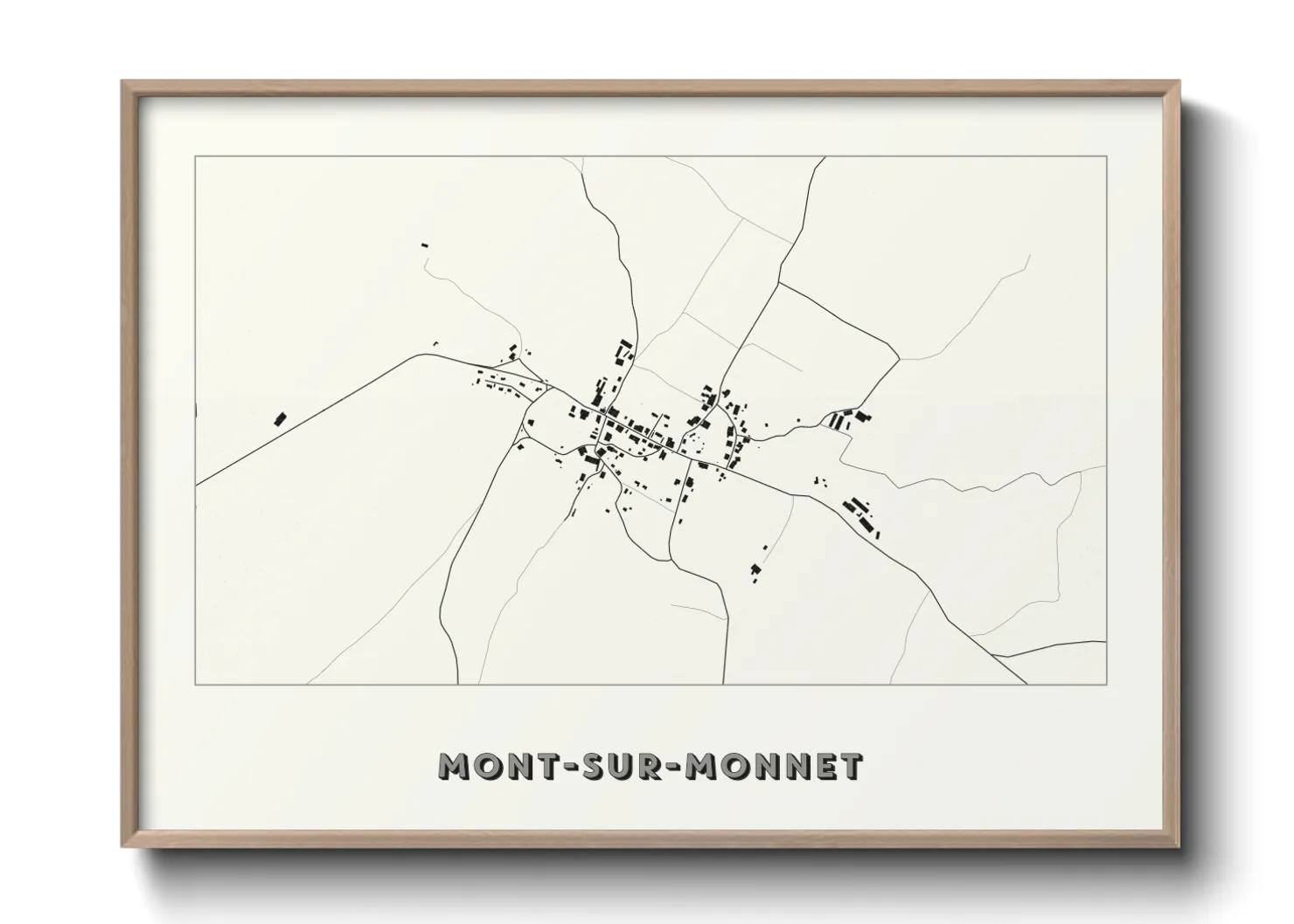 Une affiche de carte sur Mont-sur-Monnet