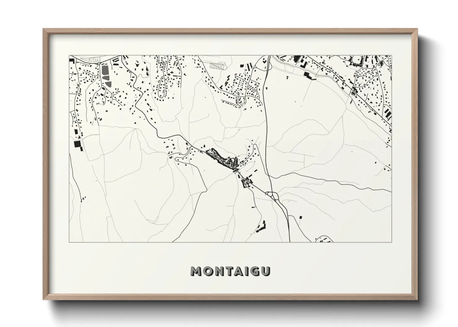 Une affiche de carte sur Montaigu