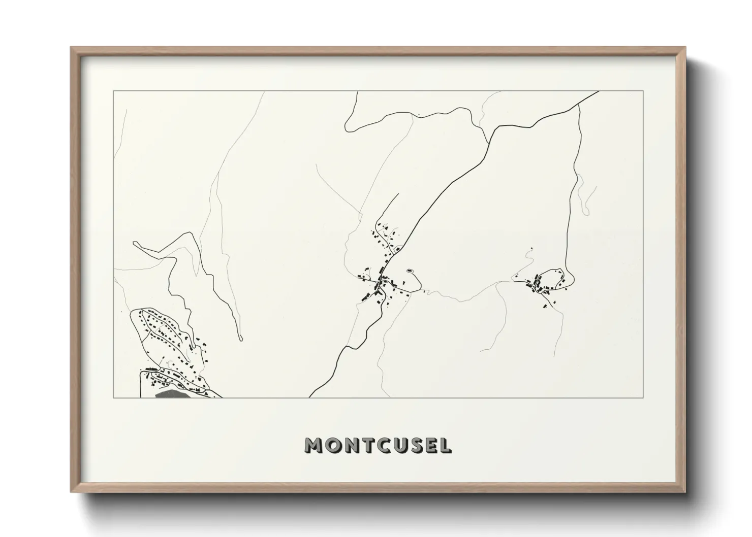 Une affiche de carte sur Montcusel