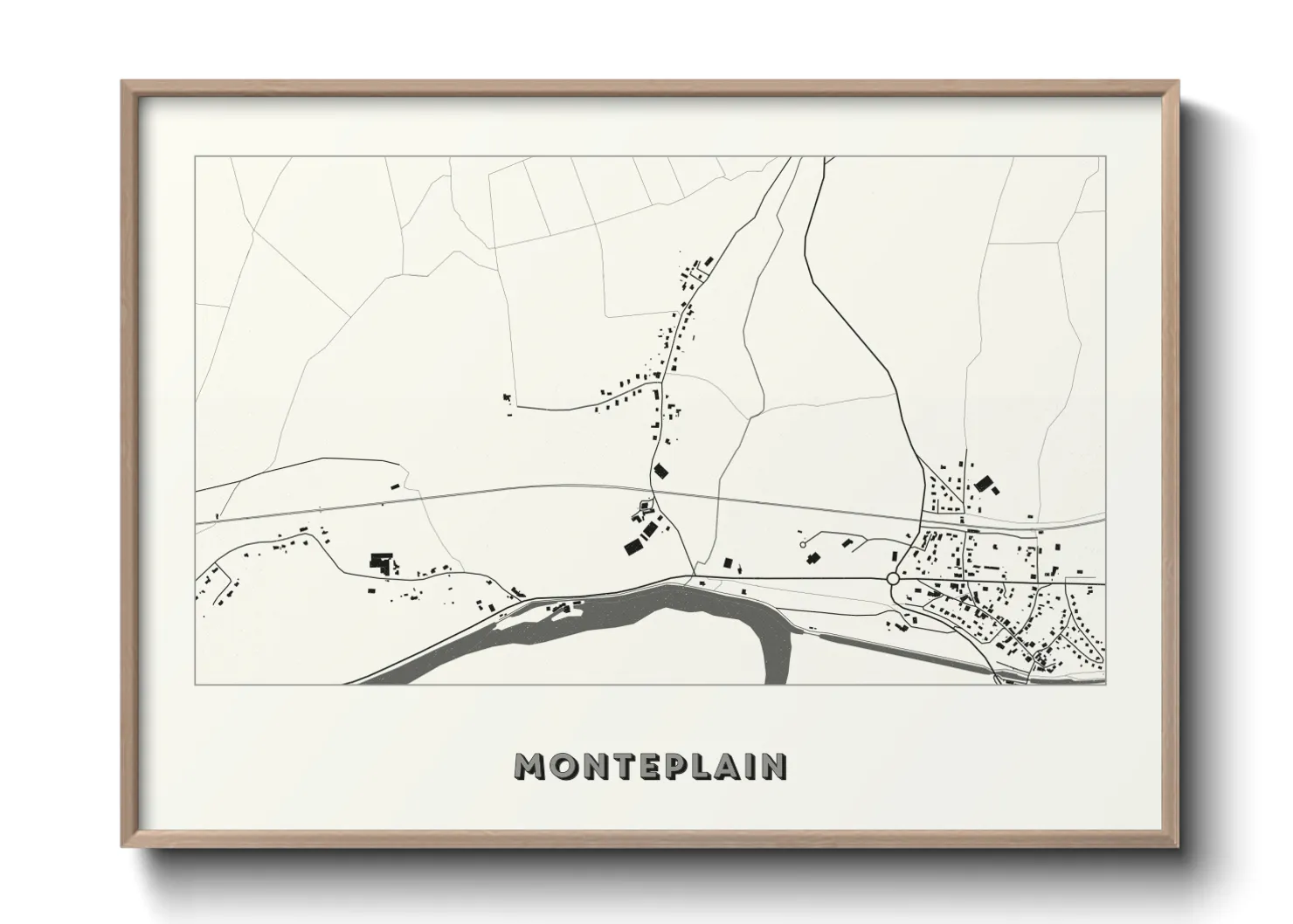 Une affiche de carte sur Monteplain