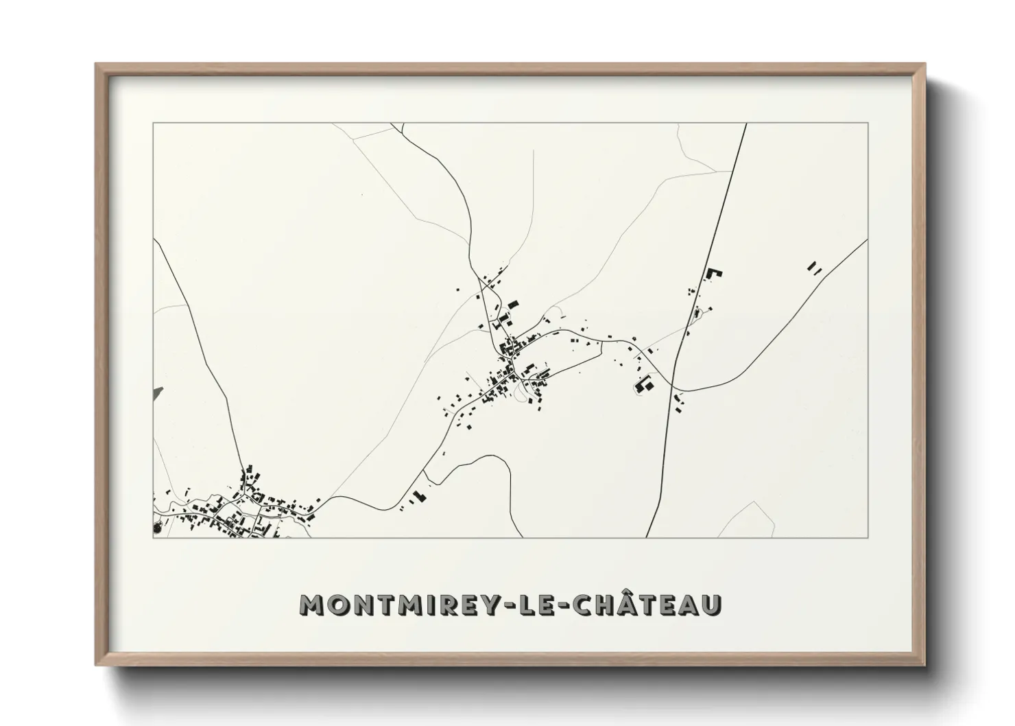 Une affiche de carte sur Montmirey-le-Château