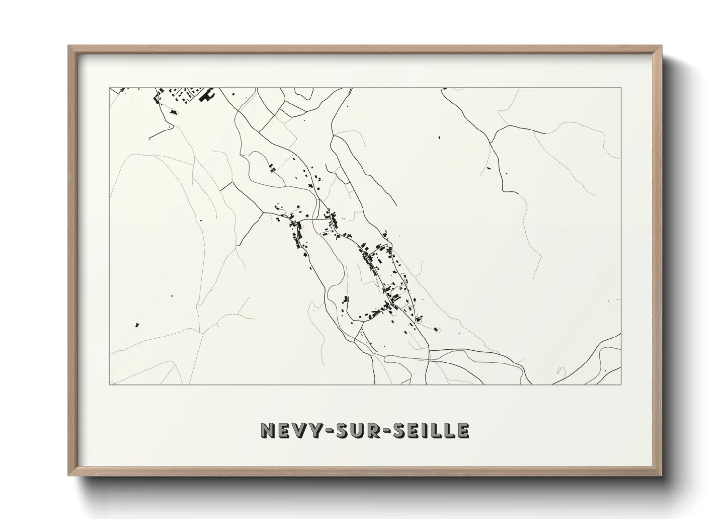 Une affiche de carte sur Nevy-sur-Seille