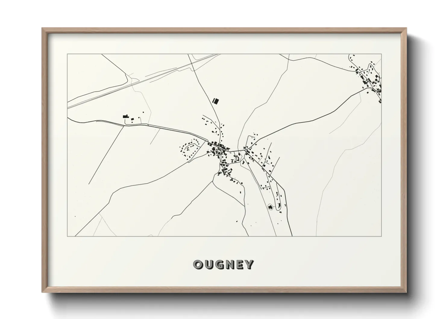 Une affiche de carte sur Ougney