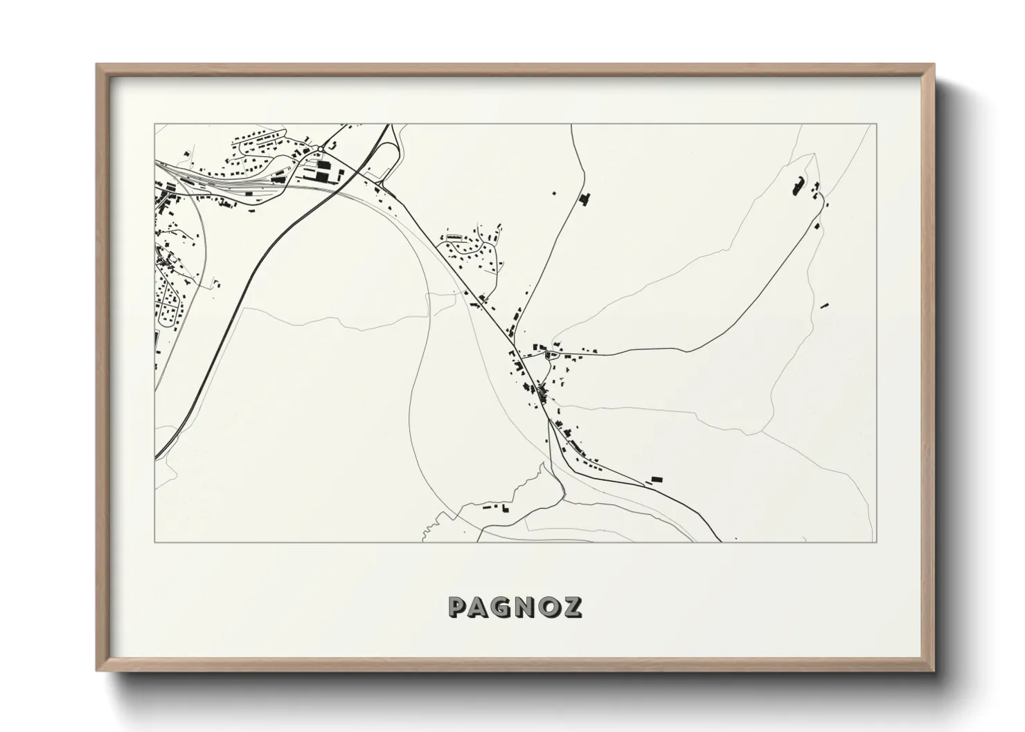 Une affiche de carte sur Pagnoz