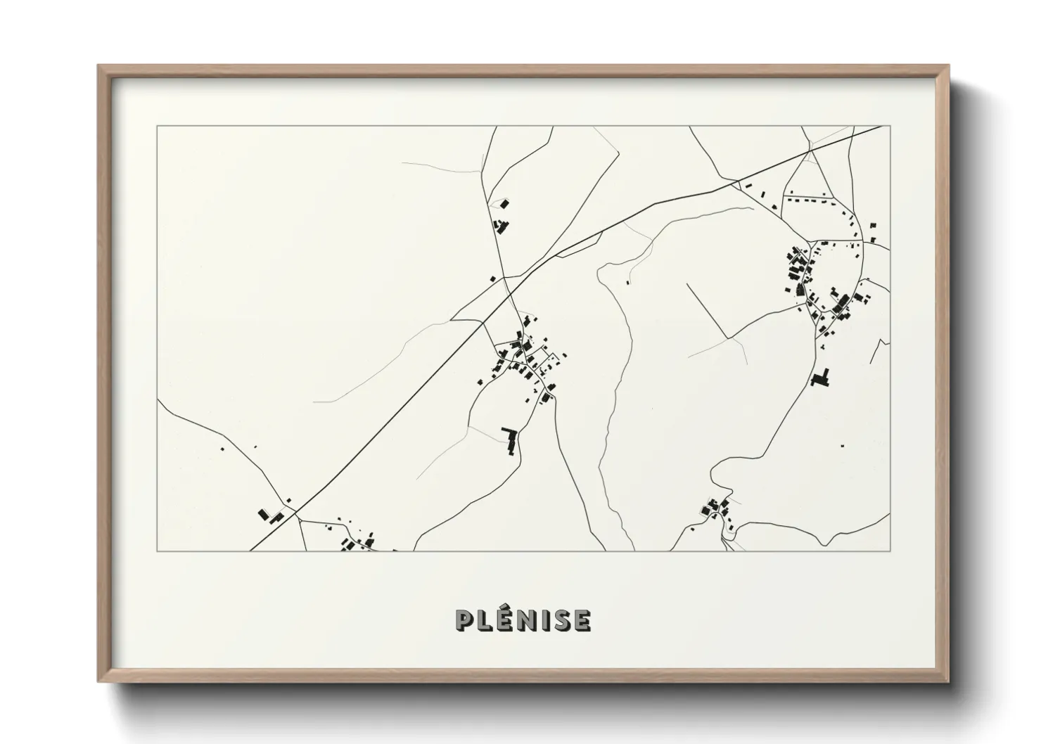 Une affiche de carte sur Plénise