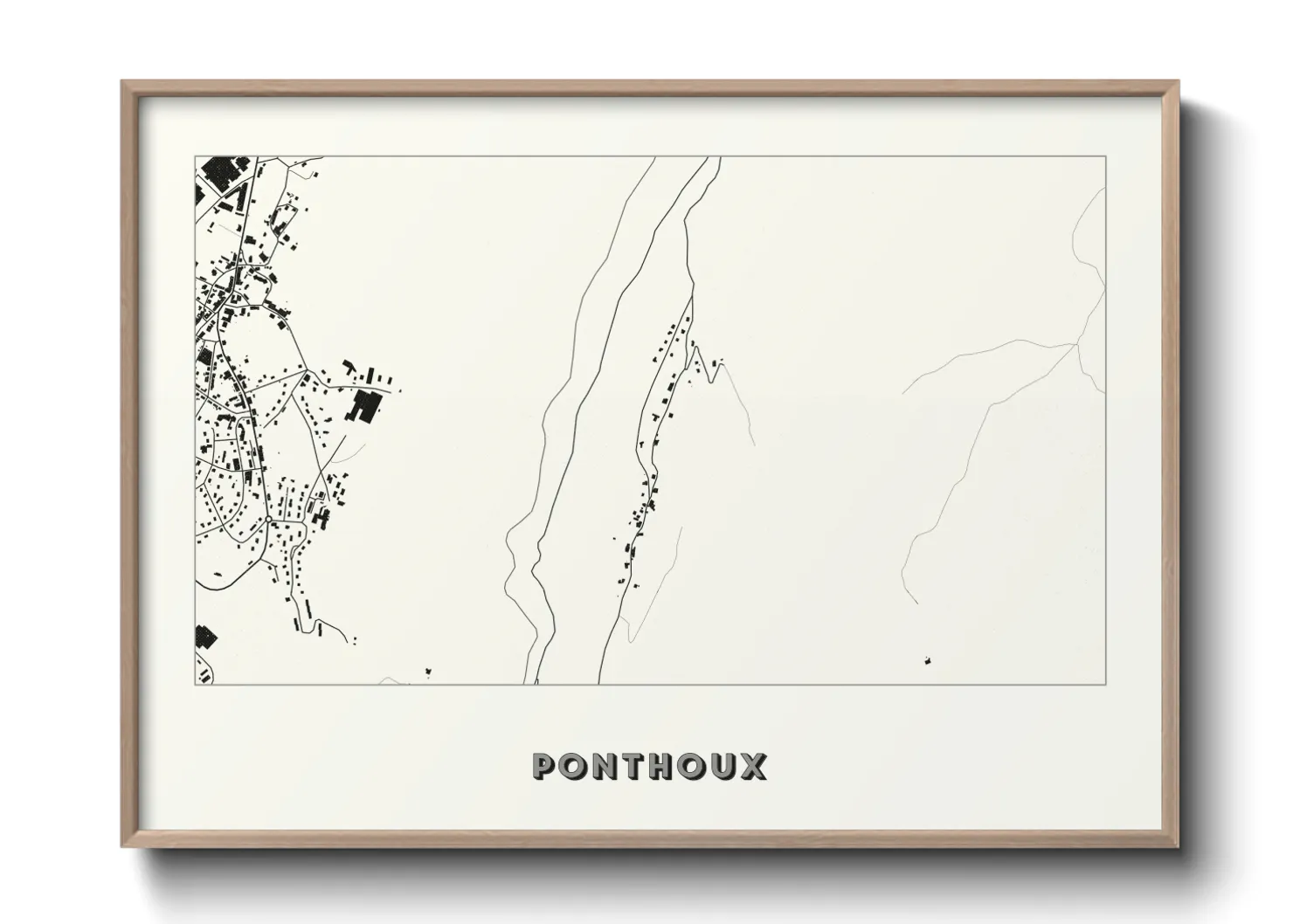 Une affiche de carte sur Ponthoux