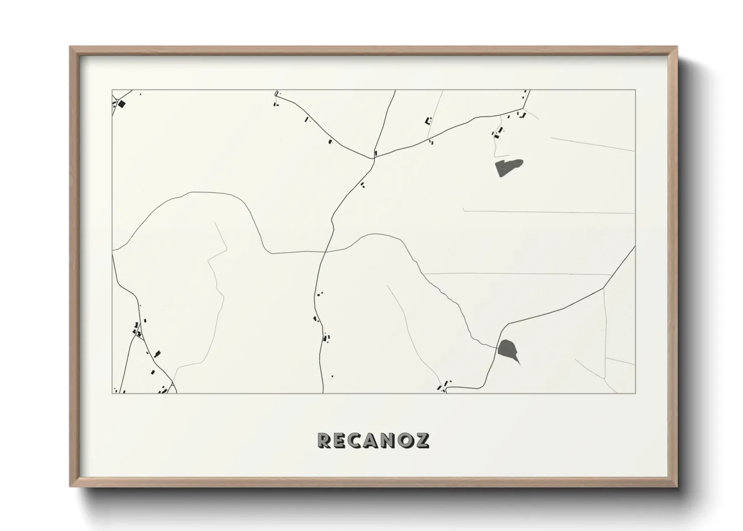 Une affiche de carte sur Recanoz