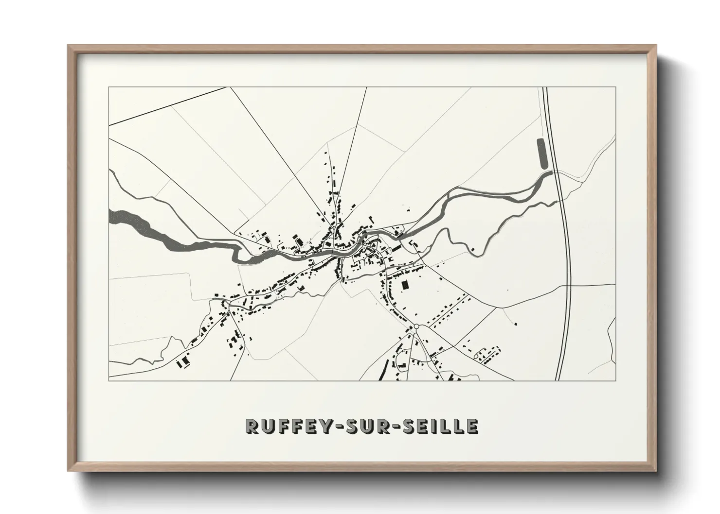 Une affiche de carte sur Ruffey-sur-Seille