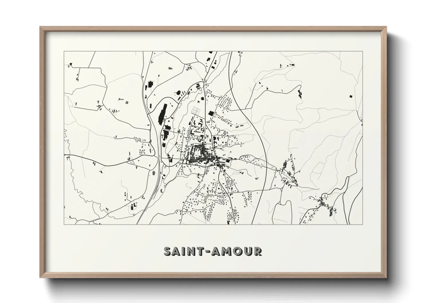 Une affiche de carte sur Saint-Amour