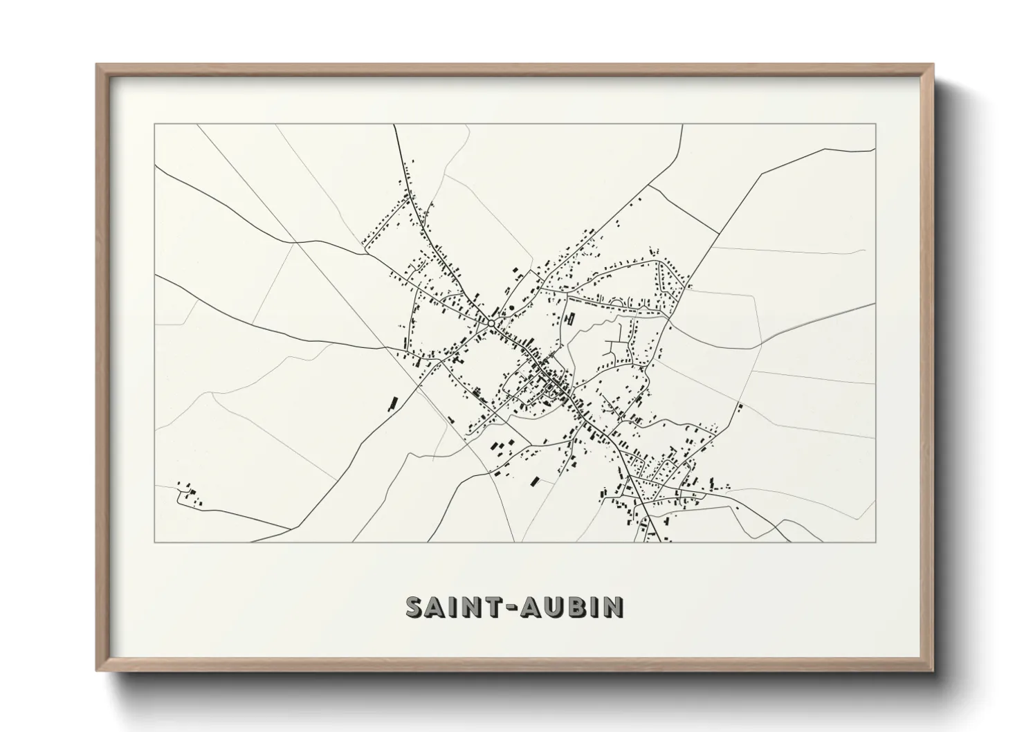Une affiche de carte sur Saint-Aubin