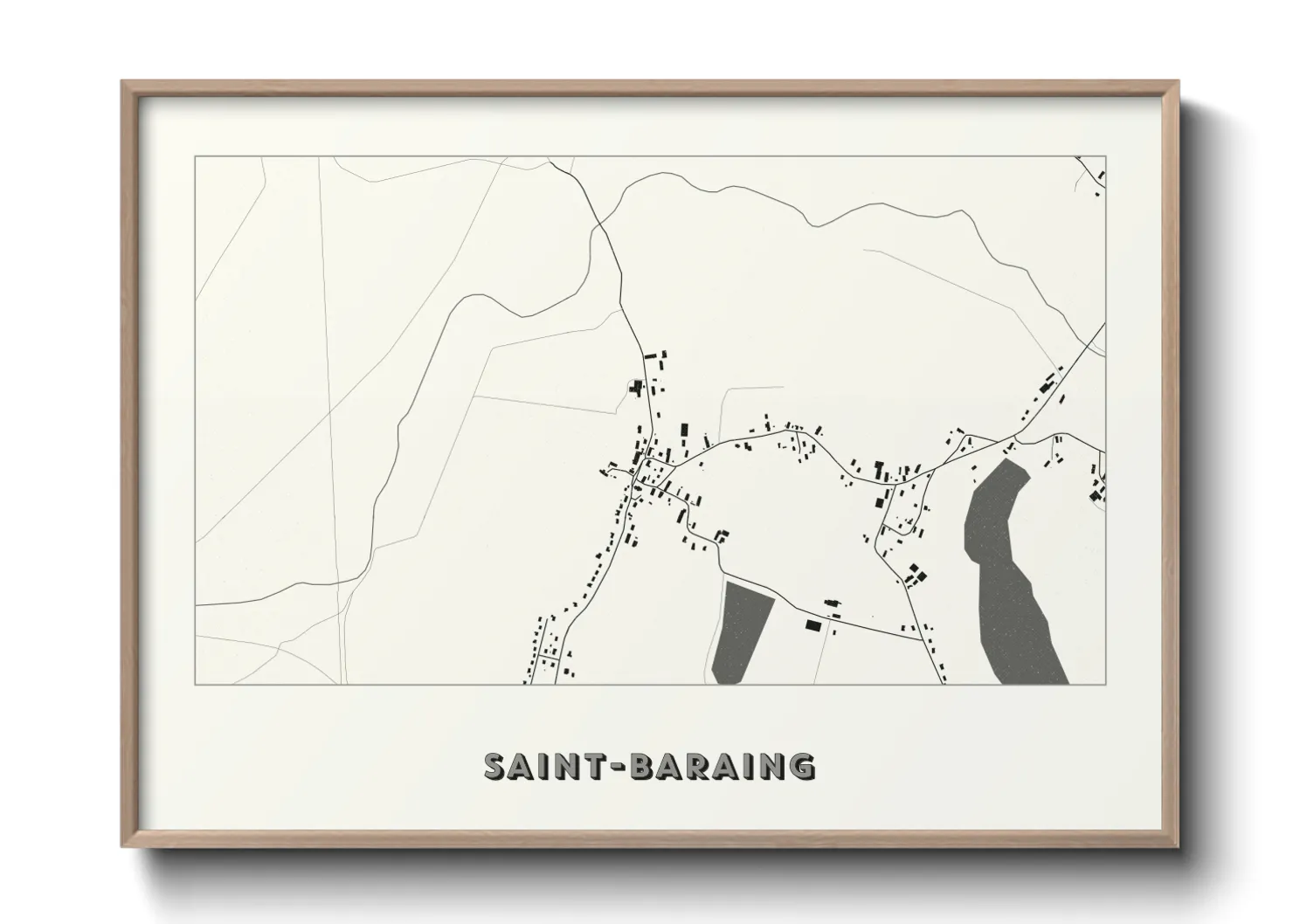Une affiche de carte sur Saint-Baraing