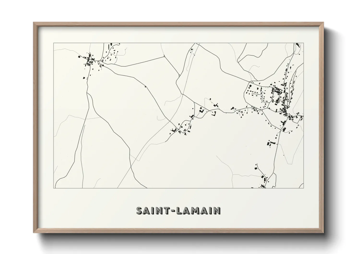 Une affiche de carte sur Saint-Lamain