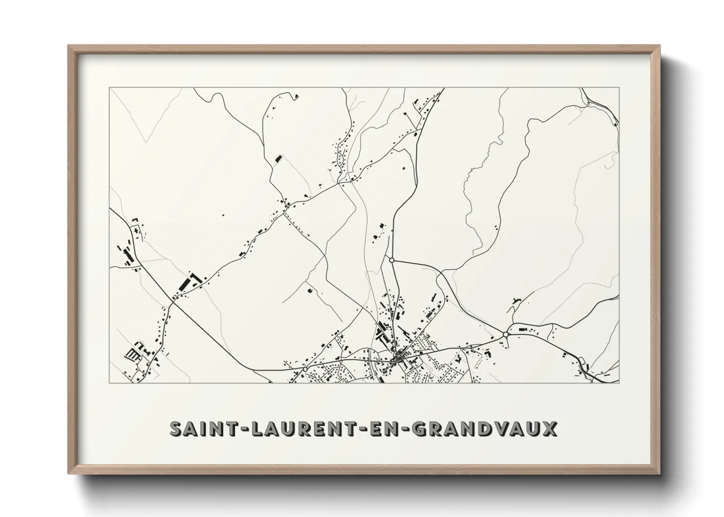 Une affiche de carte sur Saint-Laurent-en-Grandvaux