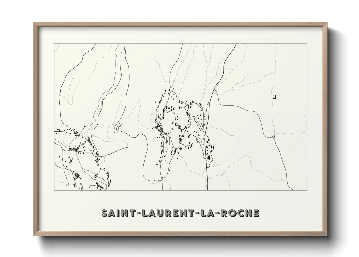 Une affiche de carte sur Saint-Laurent-la-Roche