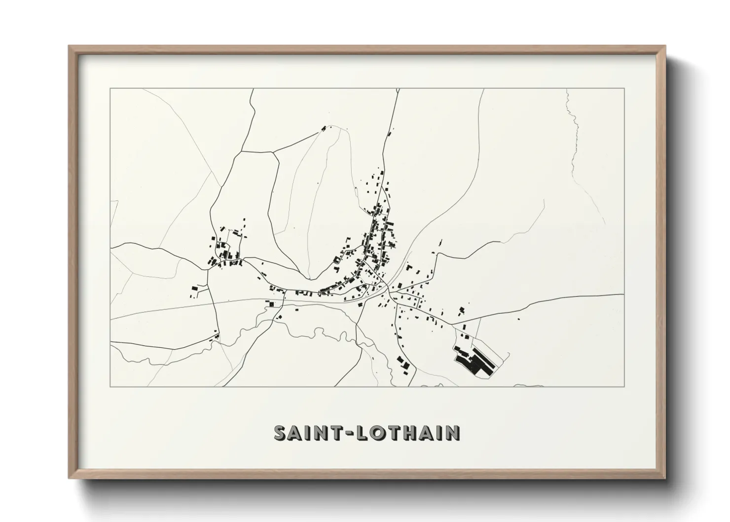 Une affiche de carte sur Saint-Lothain
