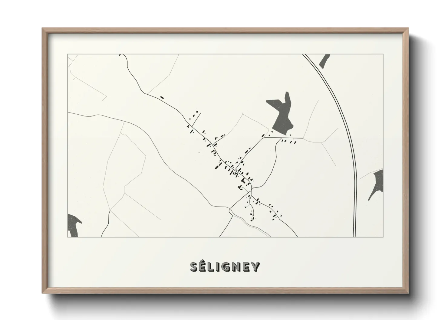 Une affiche de carte sur Séligney